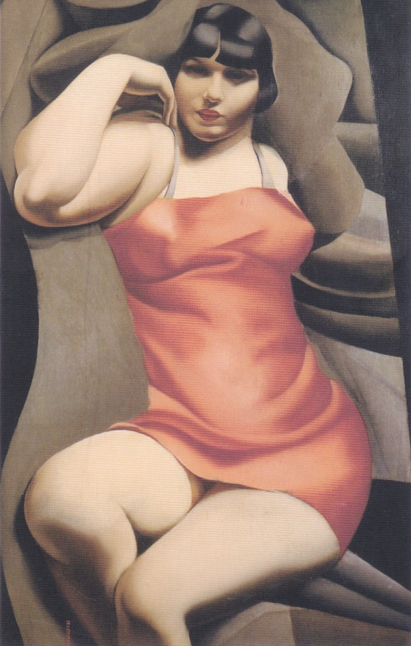 Tamara de Lepicka La tunique rose 1927 olio su tela 73x116